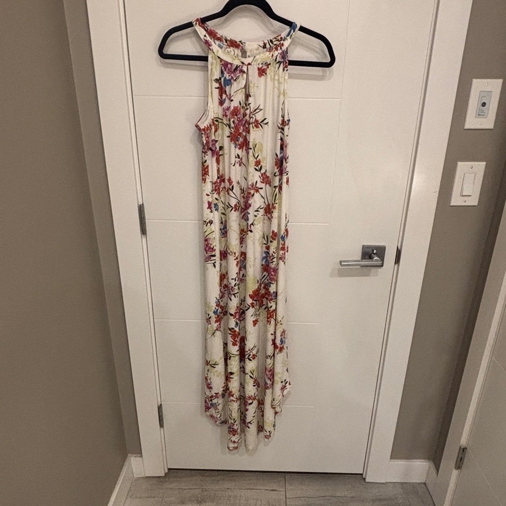 Maurices Floral Ivory Maxi Dress